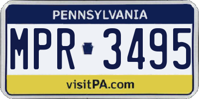 PA license plate MPR3495
