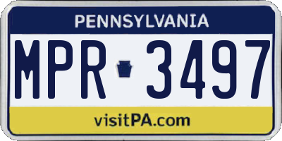 PA license plate MPR3497