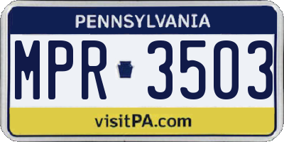 PA license plate MPR3503