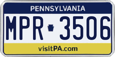 PA license plate MPR3506