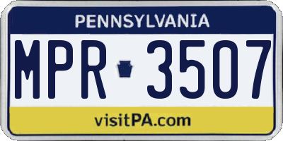 PA license plate MPR3507