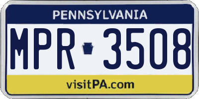 PA license plate MPR3508