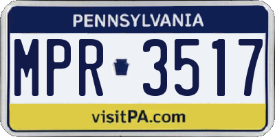 PA license plate MPR3517