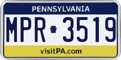 PA license plate MPR3519