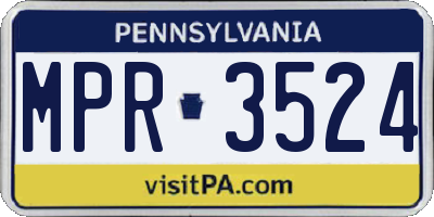 PA license plate MPR3524