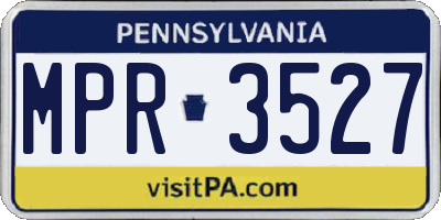 PA license plate MPR3527
