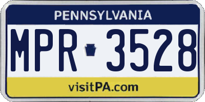 PA license plate MPR3528