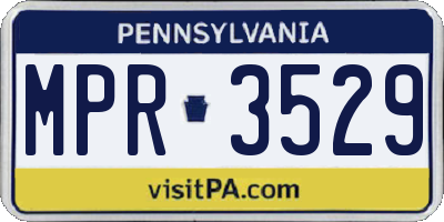 PA license plate MPR3529
