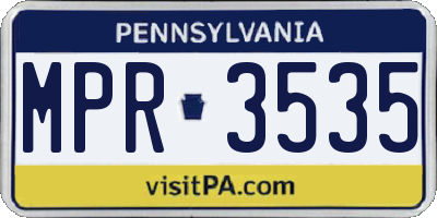 PA license plate MPR3535
