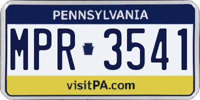 PA license plate MPR3541
