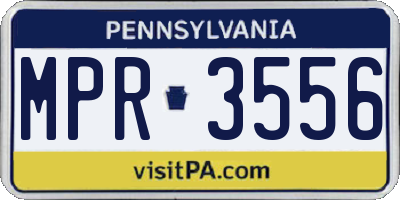PA license plate MPR3556
