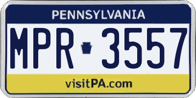 PA license plate MPR3557