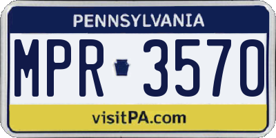 PA license plate MPR3570
