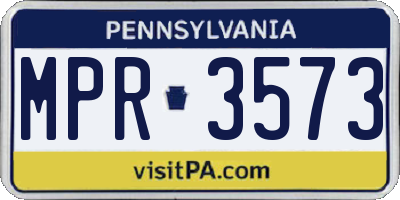 PA license plate MPR3573