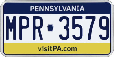 PA license plate MPR3579