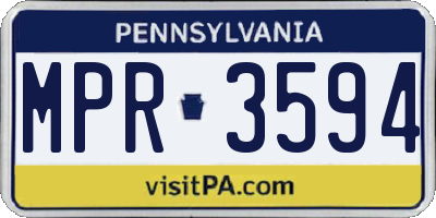 PA license plate MPR3594