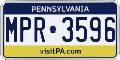PA license plate MPR3596