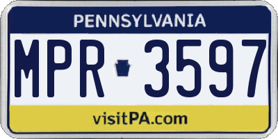 PA license plate MPR3597