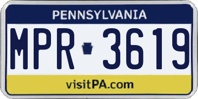 PA license plate MPR3619