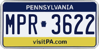 PA license plate MPR3622