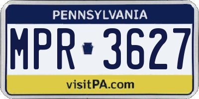 PA license plate MPR3627