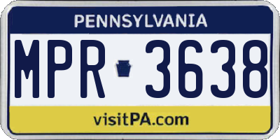 PA license plate MPR3638