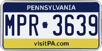 PA license plate MPR3639