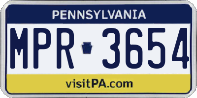 PA license plate MPR3654