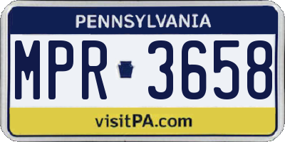 PA license plate MPR3658
