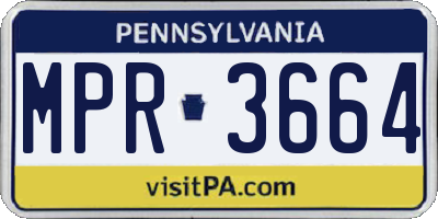 PA license plate MPR3664