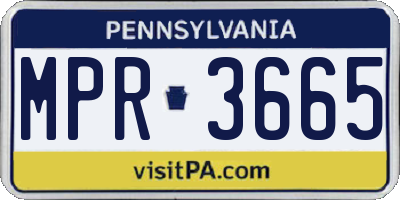 PA license plate MPR3665