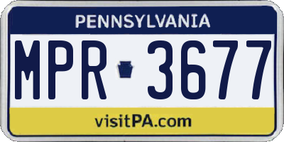 PA license plate MPR3677