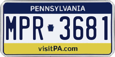 PA license plate MPR3681