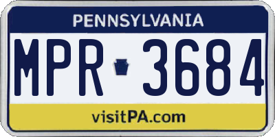 PA license plate MPR3684