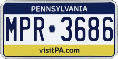 PA license plate MPR3686