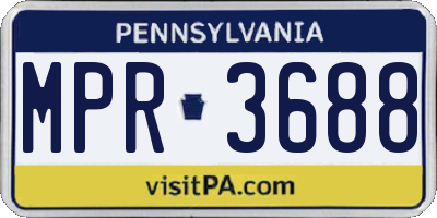 PA license plate MPR3688