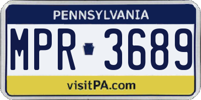PA license plate MPR3689