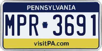 PA license plate MPR3691