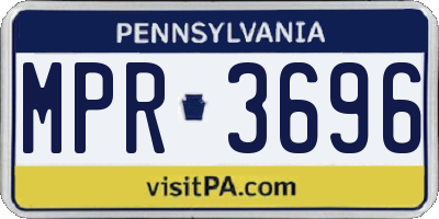 PA license plate MPR3696