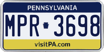 PA license plate MPR3698