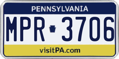 PA license plate MPR3706