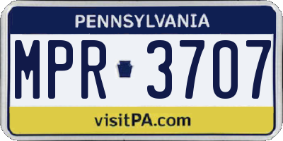 PA license plate MPR3707