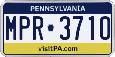 PA license plate MPR3710