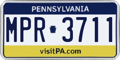 PA license plate MPR3711