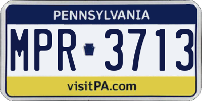 PA license plate MPR3713