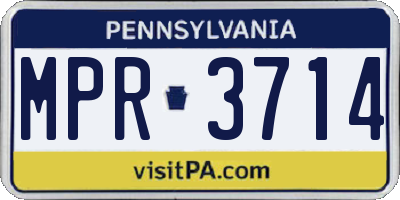 PA license plate MPR3714