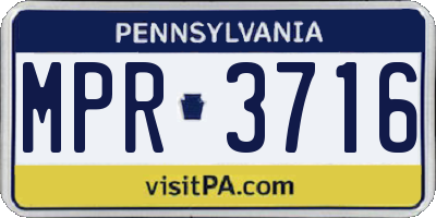 PA license plate MPR3716