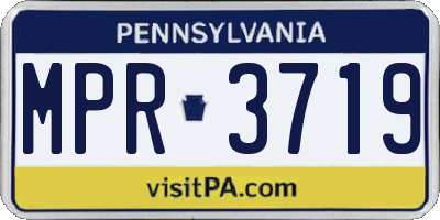 PA license plate MPR3719