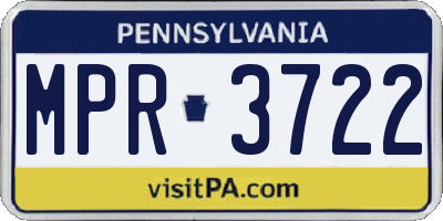 PA license plate MPR3722