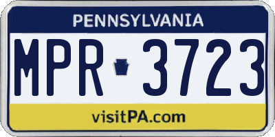 PA license plate MPR3723